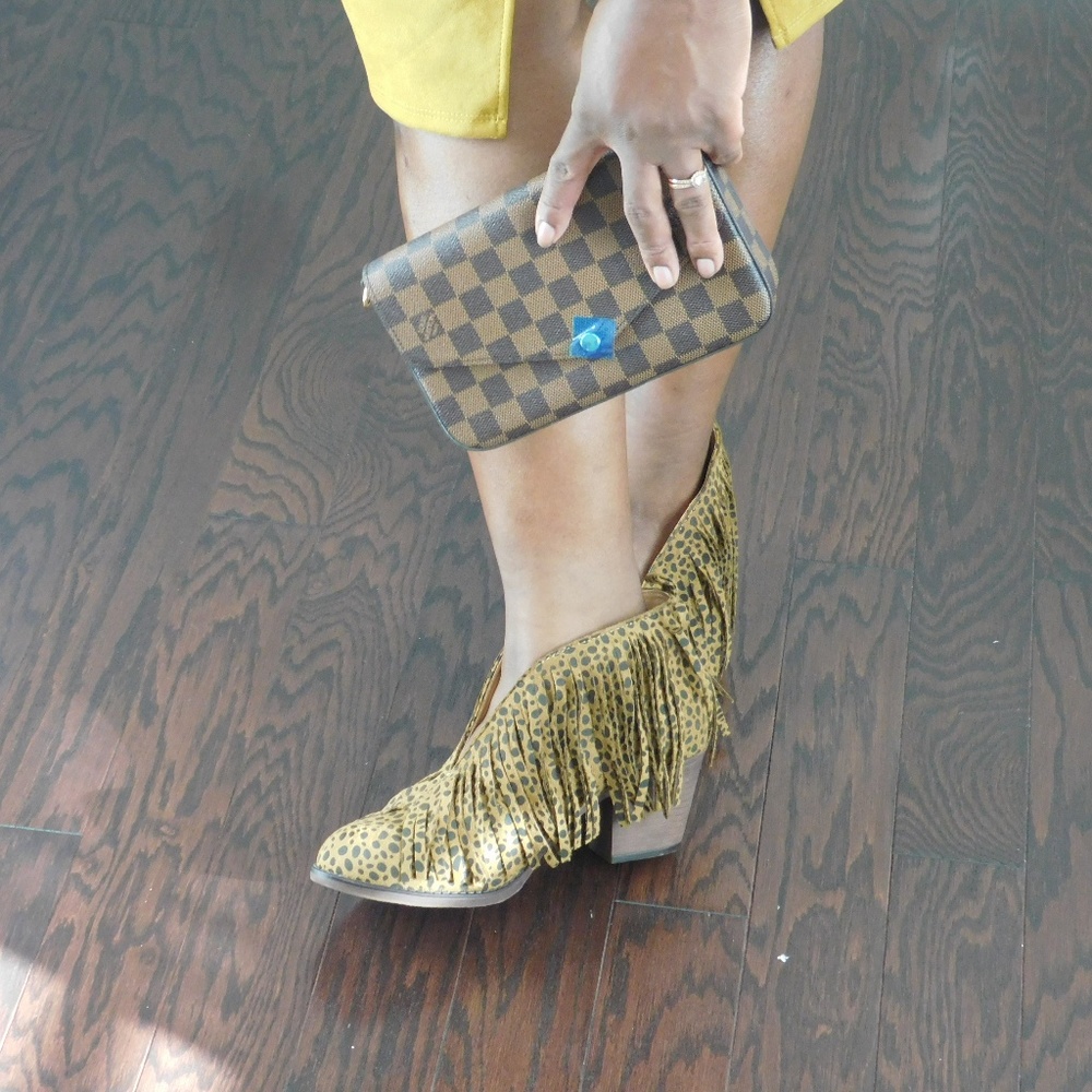 ❤️Cheetah print tassel booties